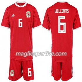 Completo Calcio Galles WILLIAMS 6 Bambino Divisa Prima 2018/2019